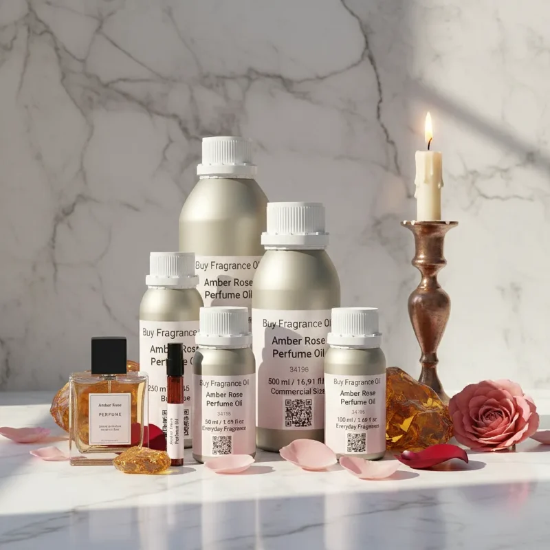 Amber Rose Perfume Oil – amber and rose fragrance for men and women inspired by Dior Ambre Nuit, elegant unisex scent with warm floral notes.