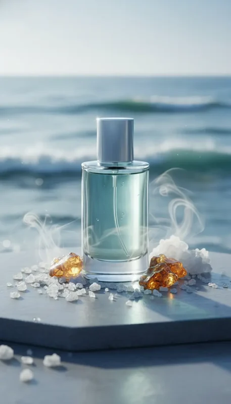 Dive into the oceanic purity of Ambergris Sea Salt Musk Perfume Oil, a luxurious unisex fragrance inspired by Orto Parisi Megamare (for reference only). Crisp sea salt and ambergris meet white musk and mineral notes, creating a scent that is both fresh and timeless. Alcohol-free and long-lasting.