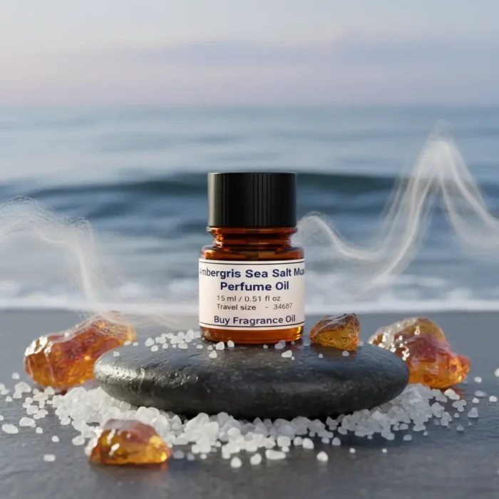 Dive into the oceanic purity of Ambergris Sea Salt Musk Perfume Oil, a luxurious unisex fragrance inspired by Orto Parisi Megamare (for reference only). Crisp sea salt and ambergris meet white musk and mineral notes, creating a scent that is both fresh and timeless. Alcohol-free and long-lasting.