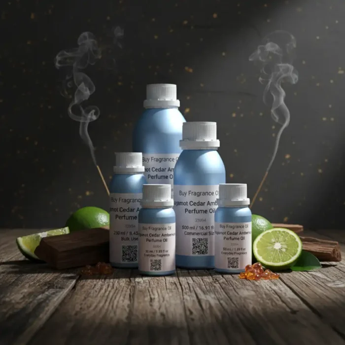 Bergamot Cedar Amberwood Perfume Oil – masculine woody citrus fragrance with amber and cedar, luxury alcohol-free perfume oil inspired by Bleu de Chanel