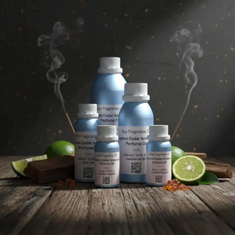 Bergamot Cedar Amberwood Perfume Oil – masculine woody citrus fragrance with amber and cedar, luxury alcohol-free perfume oil inspired by Bleu de Chanel