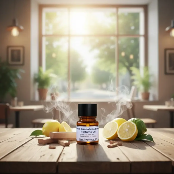 Discover Citrus Sandalwood Musk Perfume Oil — a refreshing unisex fragrance inspired by Burberry Weekend. Blending zesty citrus, creamy sandalwood, and soft musk for effortless sophistication and calm weekend freshness.