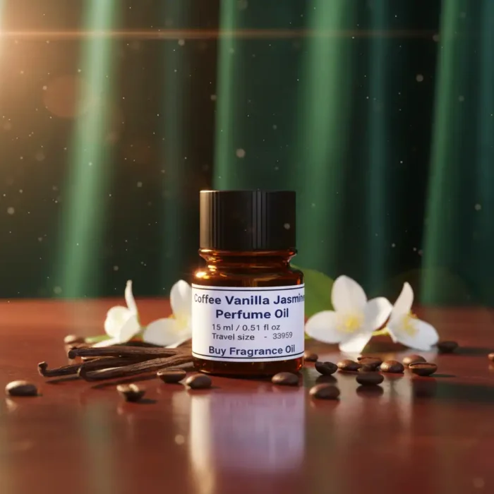 Coffee Vanilla Jasmine Perfume Oil | Long-Lasting Oriental Gourmand Scent Inspired by Black Opium