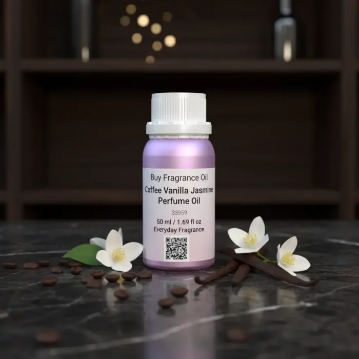Coffee Vanilla Jasmine Perfume Oil | Long-Lasting Oriental Gourmand Scent Inspired by Black Opium