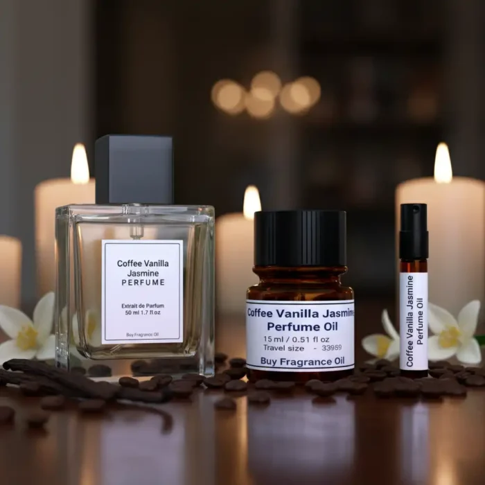 Coffee Vanilla Jasmine Perfume Oil | Long-Lasting Oriental Gourmand Scent Inspired by Black Opium