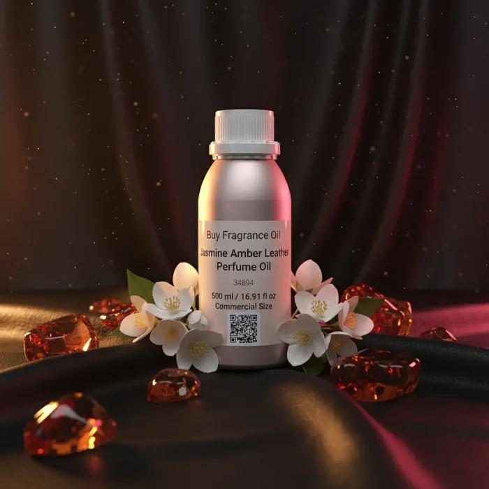 Experience Jasmine Amber Leather Perfume Oil, inspired by Tom Ford Jasmin Rouge (for reference only). A sensual blend of exotic jasmine, warm amber, and smooth leather — bold, elegant, and unforgettable. 100% pure perfume oil, long-lasting and alcohol-free.