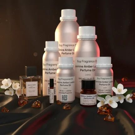 Experience Jasmine Amber Leather Perfume Oil, inspired by Tom Ford Jasmin Rouge (for reference only). A sensual blend of exotic jasmine, warm amber, and smooth leather — bold, elegant, and unforgettable. 100% pure perfume oil, long-lasting and alcohol-free.