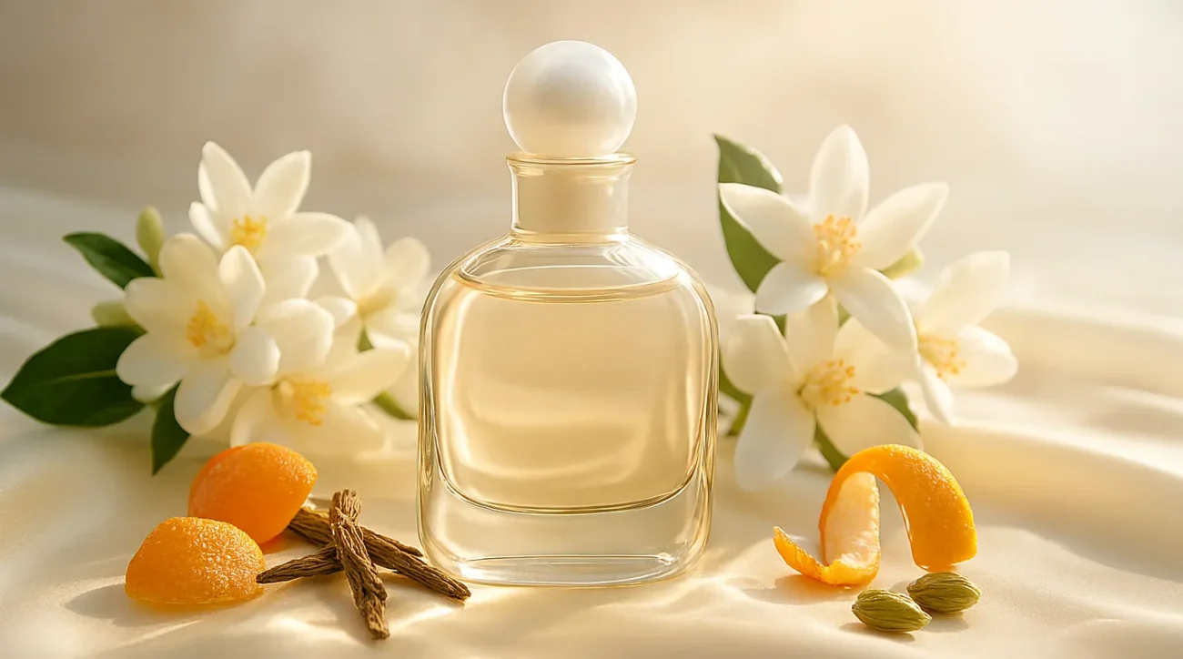 Jasmine Orange Blossom Musk Perfume Oil – floral white musk fragrance inspired by Dior Pure Poison, elegant feminine long-lasting perfume oil.