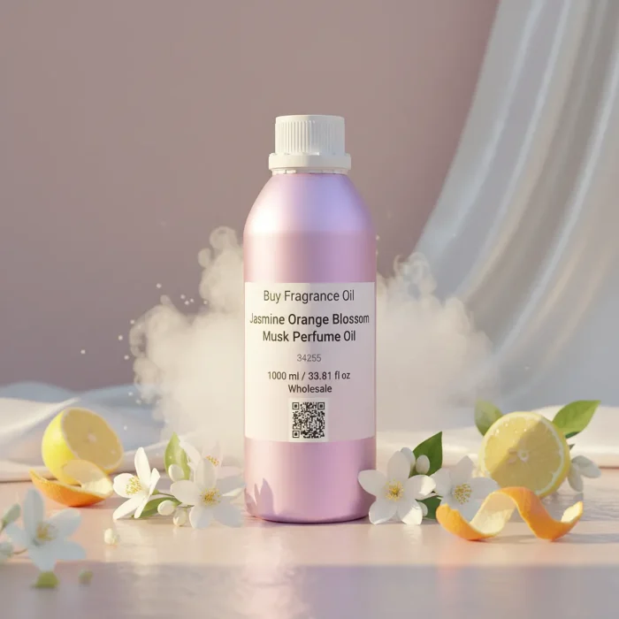 Jasmine Orange Blossom Musk Perfume Oil – floral white musk fragrance inspired by Dior Pure Poison, elegant feminine long-lasting perfume oil.