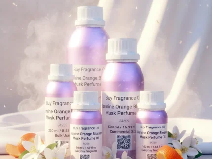 Jasmine Orange Blossom Musk Perfume Oil – floral white musk fragrance inspired by Dior Pure Poison, elegant feminine long-lasting perfume oil.