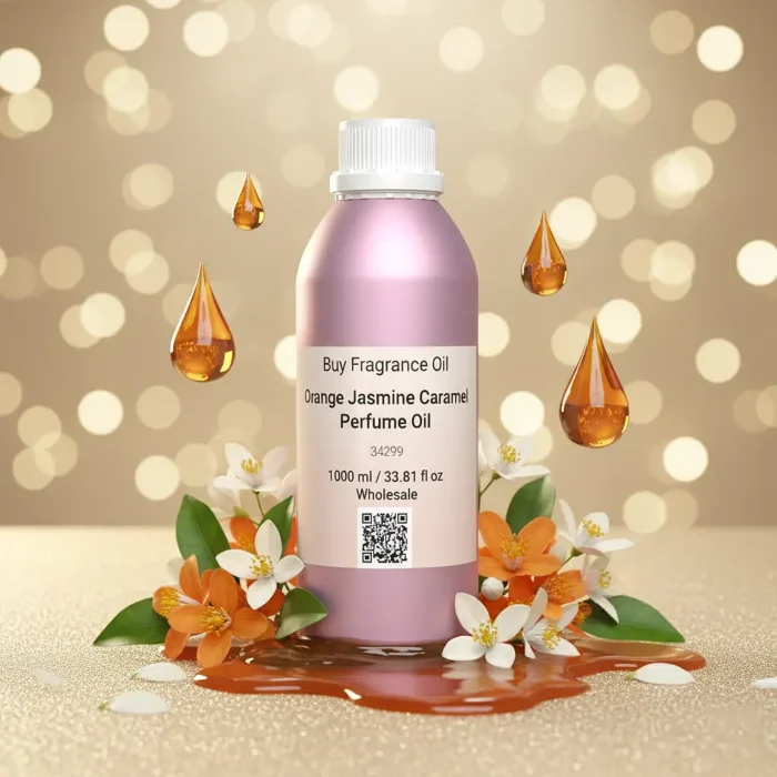 Orange Jasmine Caramel Perfume Oil – floral gourmand fragrance inspired by Scandal, sweet orange blossom and caramel perfume oil for women.