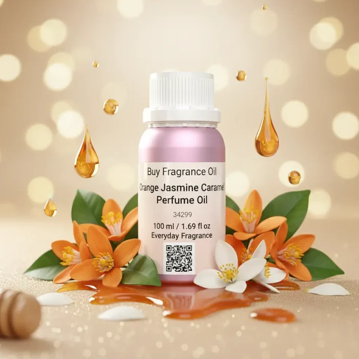 Orange Jasmine Caramel Perfume Oil – floral gourmand fragrance inspired by Scandal, sweet orange blossom and caramel perfume oil for women.