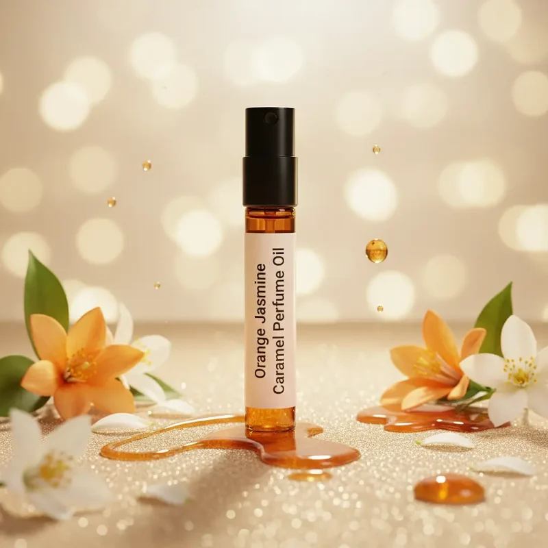 Orange Jasmine Caramel Perfume Oil – floral gourmand fragrance inspired by Scandal, sweet orange blossom and caramel perfume oil for women.