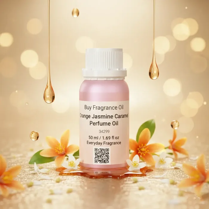 Orange Jasmine Caramel Perfume Oil – floral gourmand fragrance inspired by Scandal, sweet orange blossom and caramel perfume oil for women.
