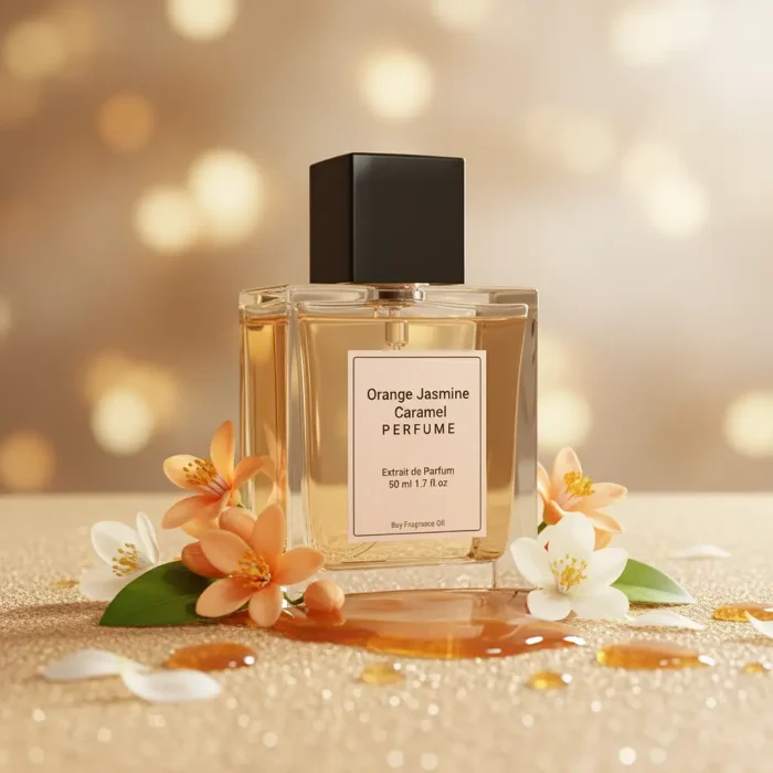 Orange Jasmine Caramel Perfume Oil – floral gourmand fragrance inspired by Scandal, sweet orange blossom and caramel perfume oil for women.