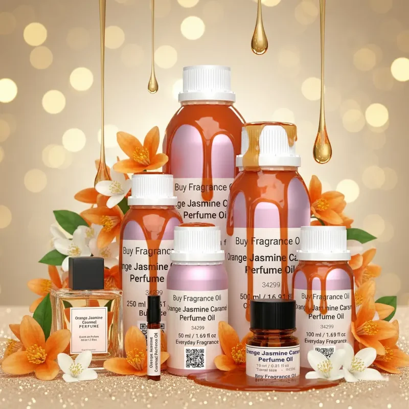 Orange Jasmine Caramel Perfume Oil – floral gourmand fragrance inspired by Scandal, sweet orange blossom and caramel perfume oil for women.