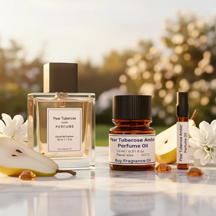 Discover Pear Tuberose Amber Perfume Oil, inspired by YSL Supreme Bouquet (for reference only). A luminous blend of juicy pear, creamy tuberose, and golden amber creates a refined and long-lasting fragrance oil — elegant, sensual, and perfectly balanced. Alcohol-free, unisex luxury scent.