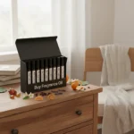 10×2ml single note perfume oil sampler – amber, jasmine, lavender, coffee, orange, and floral notes arranged on a minimal beige background, elegant natural style.