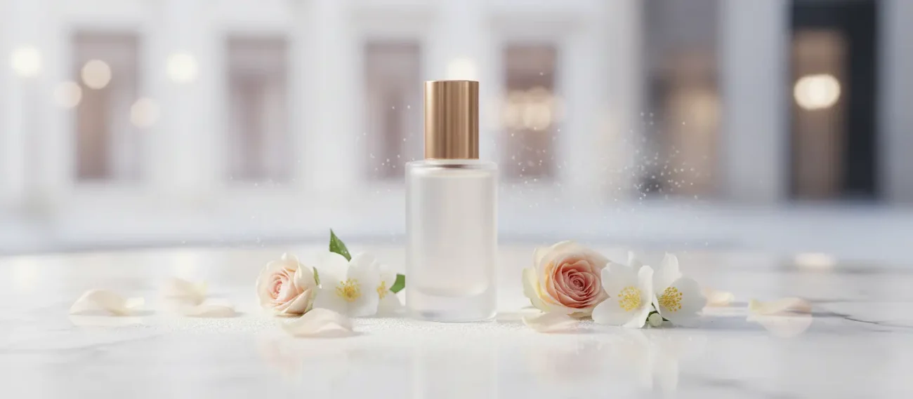 Experience Rose Jasmine Musk Perfume Oil, inspired by Lancôme Idôle (for reference only). A luminous floral blend of rose, jasmine, and soft white musk — pure, feminine, and refined. Alcohol-free, long-lasting perfume oil crafted for modern elegance and daily sophistication.