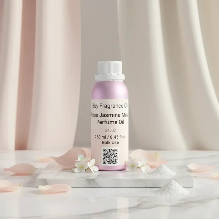 Experience Rose Jasmine Musk Perfume Oil, inspired by Lancôme Idôle (for reference only). A luminous floral blend of rose, jasmine, and soft white musk — pure, feminine, and refined. Alcohol-free, long-lasting perfume oil crafted for modern elegance and daily sophistication.