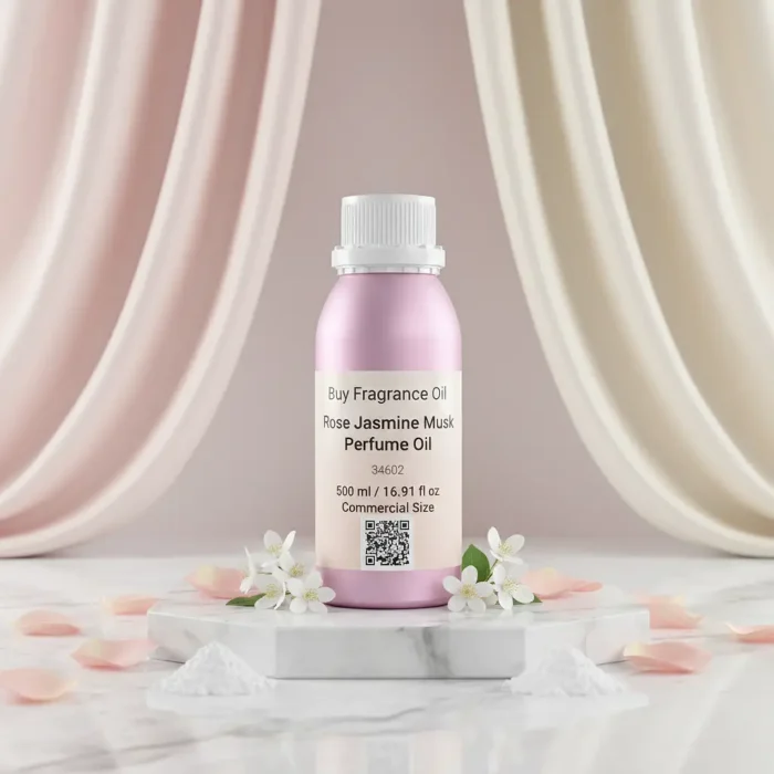 Experience Rose Jasmine Musk Perfume Oil, inspired by Lancôme Idôle (for reference only). A luminous floral blend of rose, jasmine, and soft white musk — pure, feminine, and refined. Alcohol-free, long-lasting perfume oil crafted for modern elegance and daily sophistication.