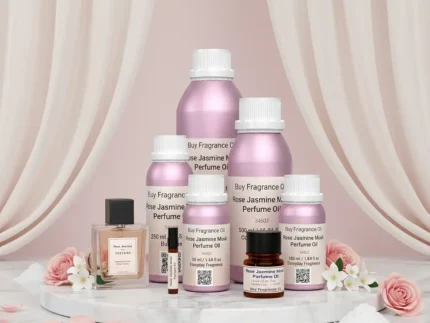 Experience Rose Jasmine Musk Perfume Oil, inspired by Lancôme Idôle (for reference only). A luminous floral blend of rose, jasmine, and soft white musk — pure, feminine, and refined. Alcohol-free, long-lasting perfume oil crafted for modern elegance and daily sophistication.