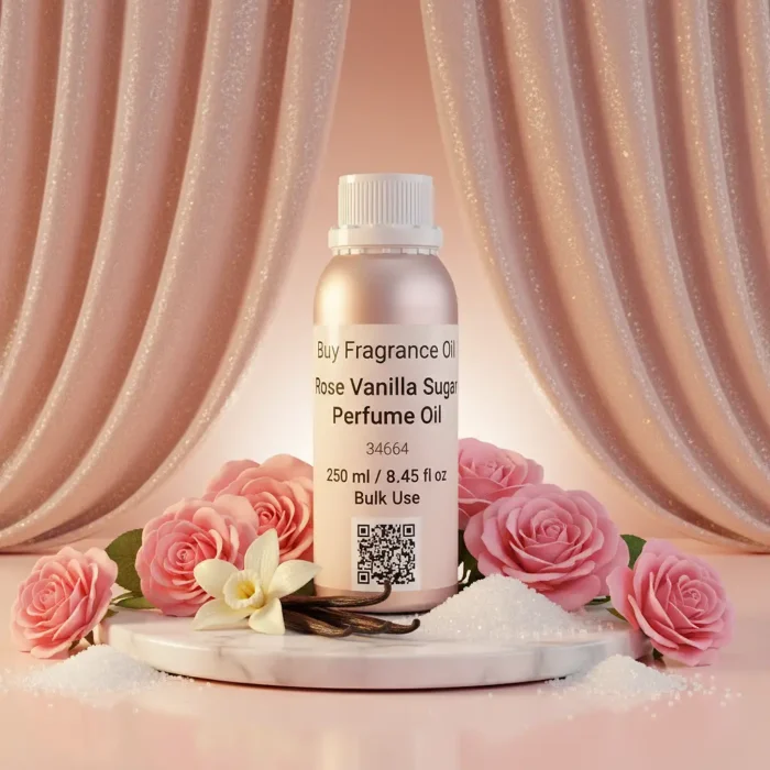 Discover Rose Vanilla Sugar Perfume Oil, inspired by Mancera Rose Vanille (for reference only). A sweet blend of rosewater, creamy vanilla, and sugar crystals with warm amber undertones. Alcohol-free, long-lasting perfume oil crafted for lovers of soft luxury and timeless romance.