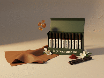 Unisex discovery perfume oil kit – 10×2ml sampler featuring luxury and niche-inspired amber, floral, musk and leather perfumes.