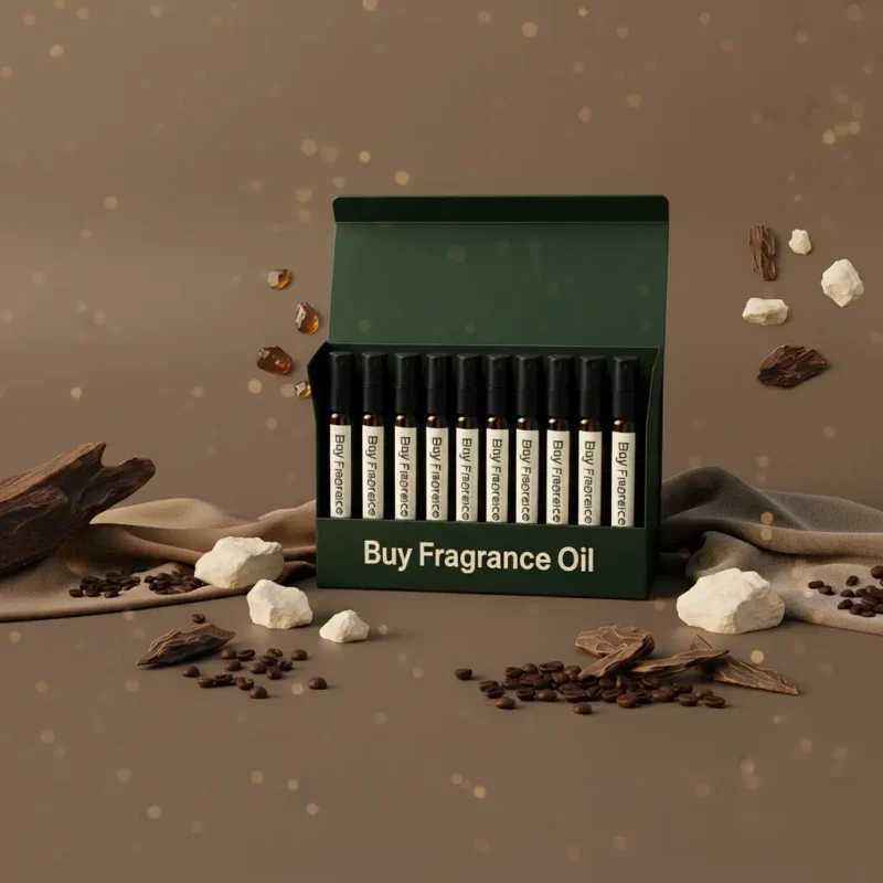 Unisex discovery perfume oil kit – 10×2ml sampler inspired by amber, musk, oud and niche luxury fragrances.