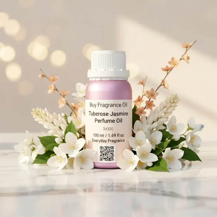 Tuberose Jasmine Perfume Oil – white floral amber fragrance inspired by Good Girl Gone Bad, elegant feminine perfume oil.