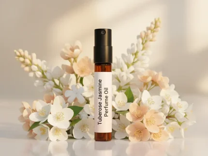 Tuberose Jasmine Perfume Oil – white floral amber fragrance inspired by Good Girl Gone Bad, elegant feminine perfume oil.