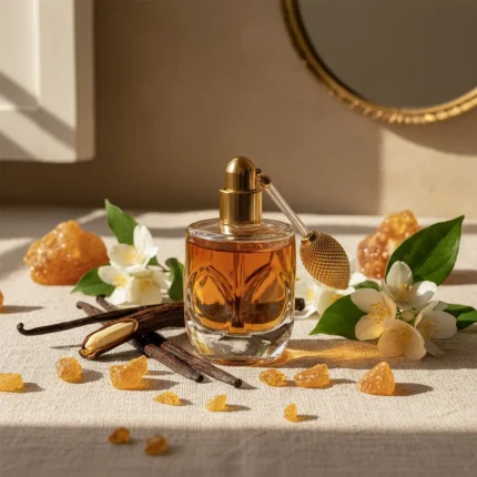 Vanilla Amber Jasmine Perfume Oil – warm amber floral fragrance inspired by Dolce & Gabbana The One.