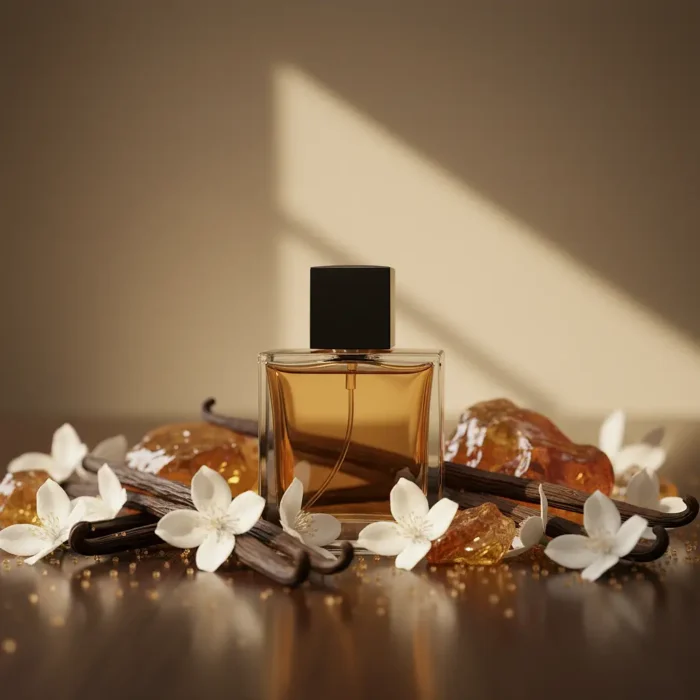 Vanilla Amber Jasmine Perfume Oil – warm amber floral fragrance inspired by Dolce & Gabbana The One.
