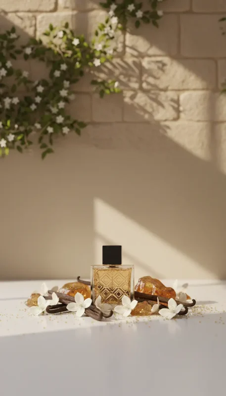 Vanilla Amber Jasmine Perfume Oil – warm amber floral fragrance inspired by Dolce & Gabbana The One.