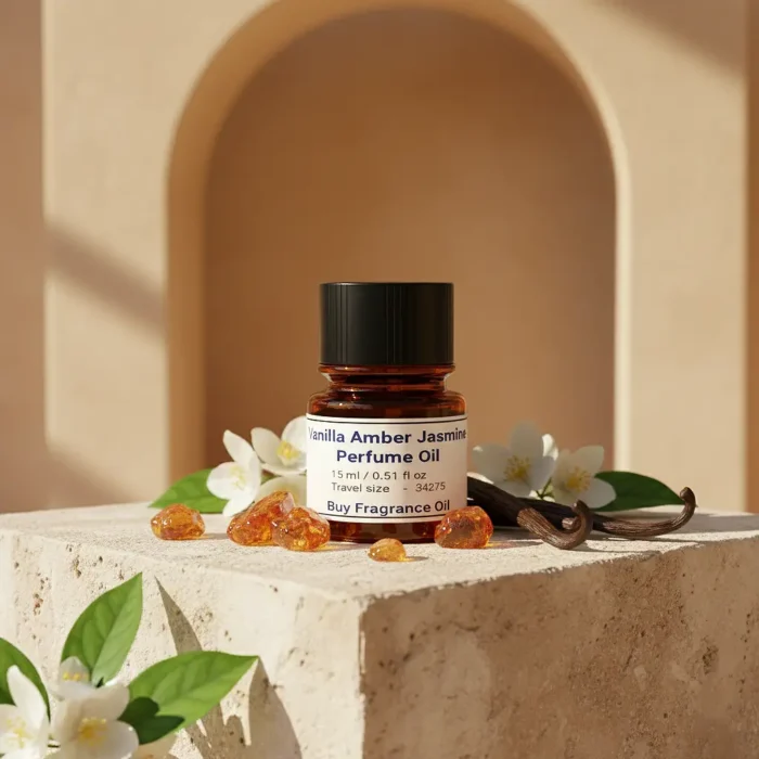 Vanilla Amber Jasmine Perfume Oil – warm amber floral fragrance inspired by Dolce & Gabbana The One.