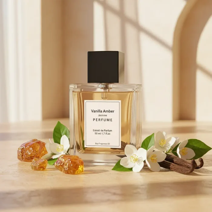 Vanilla Amber Jasmine Perfume Oil – warm amber floral fragrance inspired by Dolce & Gabbana The One.