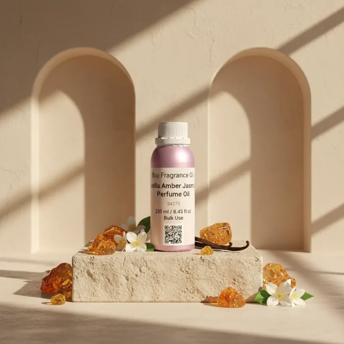 Vanilla Amber Jasmine Perfume Oil – warm amber floral fragrance inspired by Dolce & Gabbana The One.