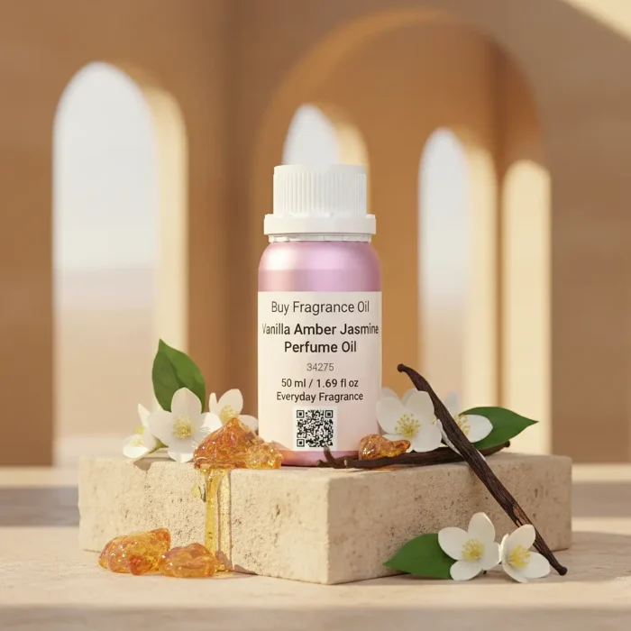 Vanilla Amber Jasmine Perfume Oil – warm amber floral fragrance inspired by Dolce & Gabbana The One.