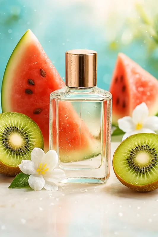 Experience Watermelon Kiwi Musk Perfume Oil, inspired by Dolce & Gabbana L’Imperatrice 3 (for reference only). A juicy, refreshing blend of watermelon, kiwi, and soft musk that radiates summer energy, youthful charm, and effortless elegance. Alcohol-free and long-lasting fruity floral perfume oil.