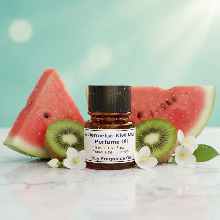 Experience Watermelon Kiwi Musk Perfume Oil, inspired by Dolce & Gabbana L’Imperatrice 3 (for reference only). A juicy, refreshing blend of watermelon, kiwi, and soft musk that radiates summer energy, youthful charm, and effortless elegance. Alcohol-free and long-lasting fruity floral perfume oil.