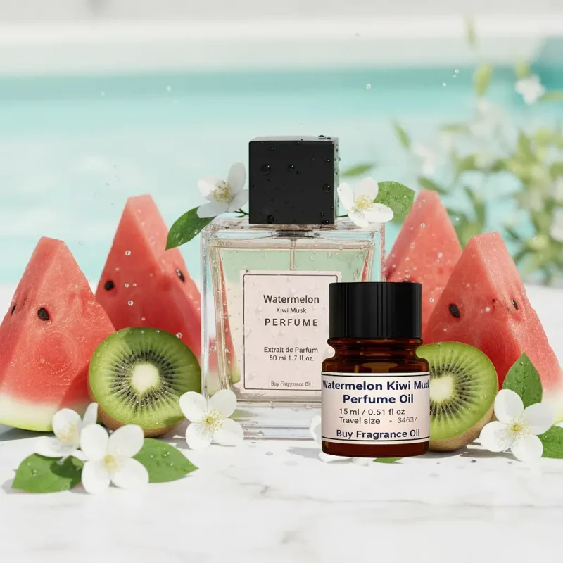 Experience Watermelon Kiwi Musk Perfume Oil, inspired by Dolce & Gabbana L’Imperatrice 3 (for reference only). A juicy, refreshing blend of watermelon, kiwi, and soft musk that radiates summer energy, youthful charm, and effortless elegance. Alcohol-free and long-lasting fruity floral perfume oil.