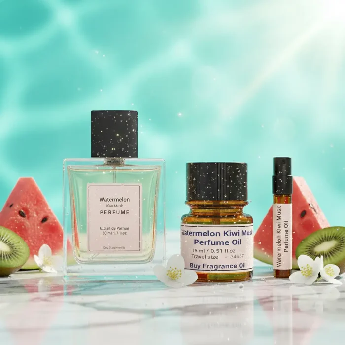 Experience Watermelon Kiwi Musk Perfume Oil, inspired by Dolce & Gabbana L’Imperatrice 3 (for reference only). A juicy, refreshing blend of watermelon, kiwi, and soft musk that radiates summer energy, youthful charm, and effortless elegance. Alcohol-free and long-lasting fruity floral perfume oil.