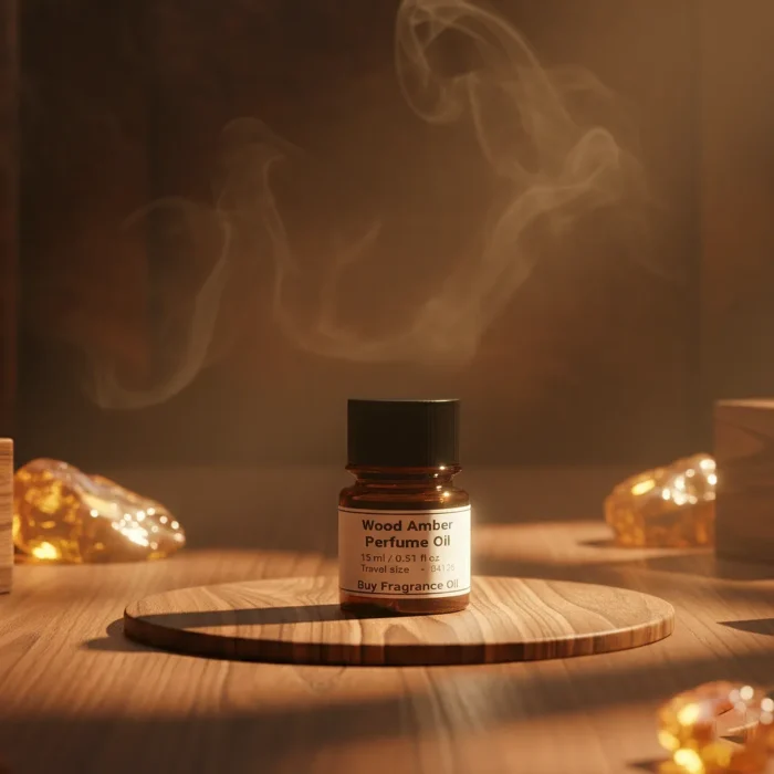 Wood Amber Perfume Oil – woody amber fragrance for men featuring amber, sandalwood, and musk, inspired by Bvlgari Man.