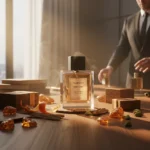 Wood Amber Perfume Oil – woody amber fragrance for men featuring amber, sandalwood, and musk, inspired by Bvlgari Man.