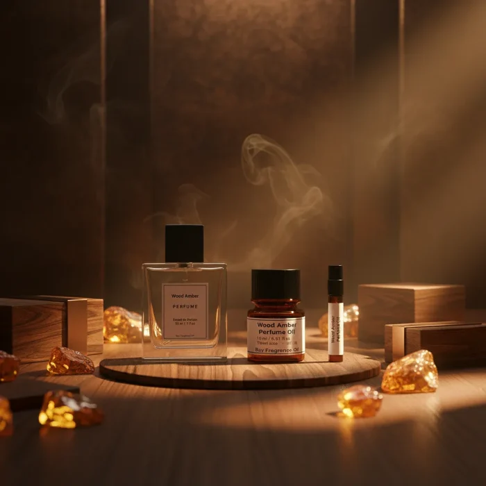 Wood Amber Perfume Oil – woody amber fragrance for men featuring amber, sandalwood, and musk, inspired by Bvlgari Man.
