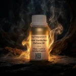 Amber Vanilla Resin perfume oil bottle with golden amber tones, smoky vanilla resin and incense-inspired luxury mood.