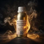 Amber Vanilla Resin perfume oil bottle with golden amber tones, smoky vanilla resin and incense-inspired luxury mood.