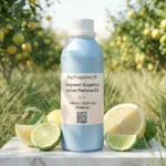 bergamot grapefruit vetiver perfume oil background with fresh citrus fruits and clean woody vetiver tones in a bright modern atmosphere